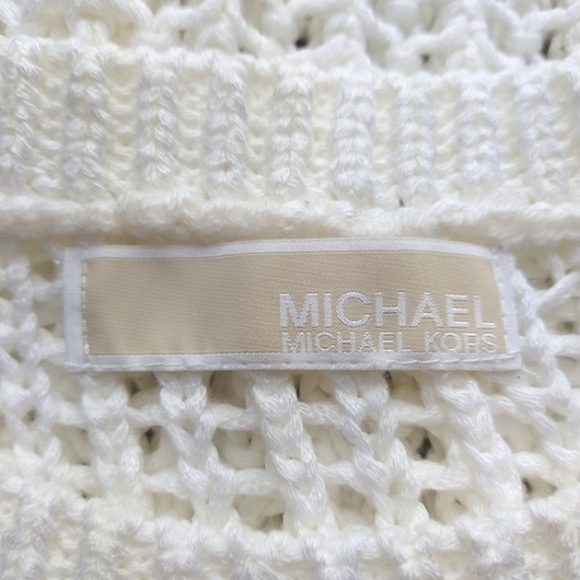 MMK Michael Kors Women XL Vanilla Girl Boxy Beachy Open Knit Sweater - Picture 5 of 7
